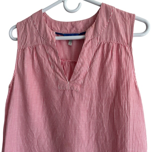 Joules Linen-Blend Juliette Top in Pink Stripe, Size 6 - Picture 2 of 8